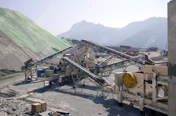 陝西時產250噸移動式花崗岩制砂生產線