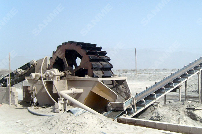 輪斗式洗砂機，石料沙場生產線